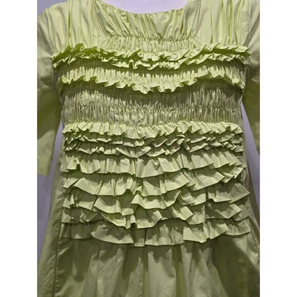 English Factory Highlighter Yellow Ruffle Babydoll Pockets Shirt Dress, XS - Picture 9 of 16
